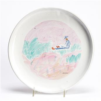 MILTON AVERY Two ceramic plates.